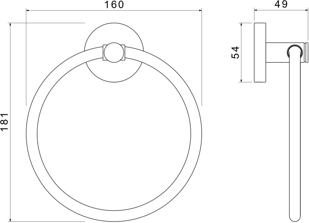 Полотенцедержатель кольцо Aquanet Европа хром AQ4112CR