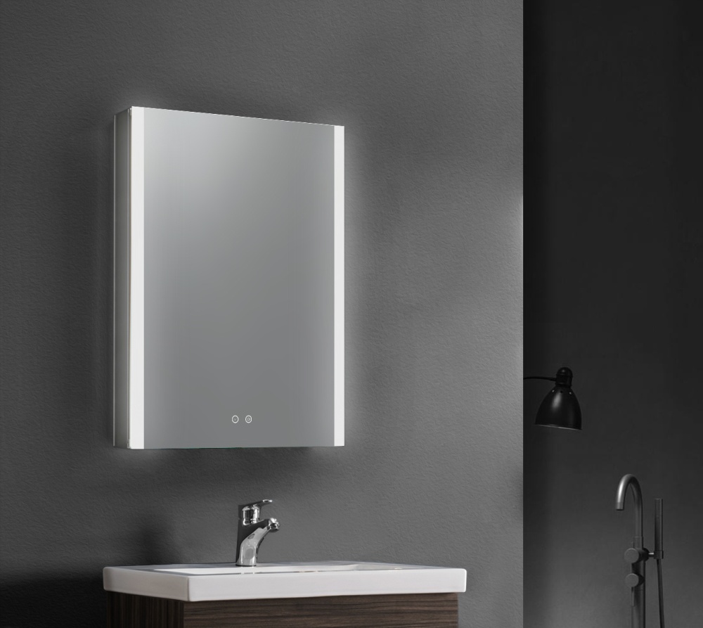 Зеркальный шкаф AQUATON 1000x700x133 мм алюминиевый акриловая подсветка антизапотевание AQ7109-MLC