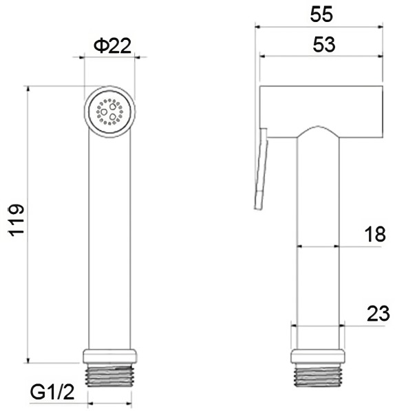 Гигиеническая лейка Aquanet хром AQ2057CR