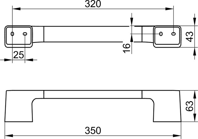 Поручень Keuco Aveno 300 мм с монтажным комплектом черный матовый 14607370000