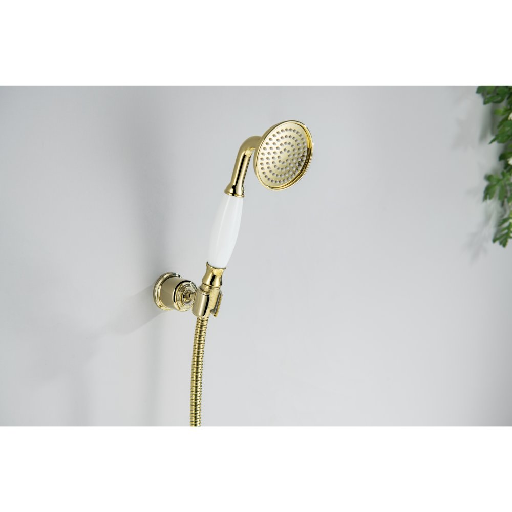 Смеситель для ванны Aquanet Классик с душевым набором полированное золото AQ1549PG