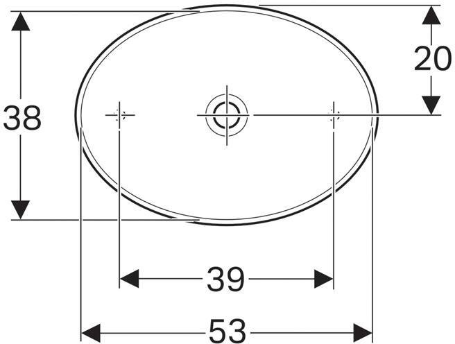 Раковина накладная Geberit VariForm овальная 55х40 см без перелива 500.771.01.2