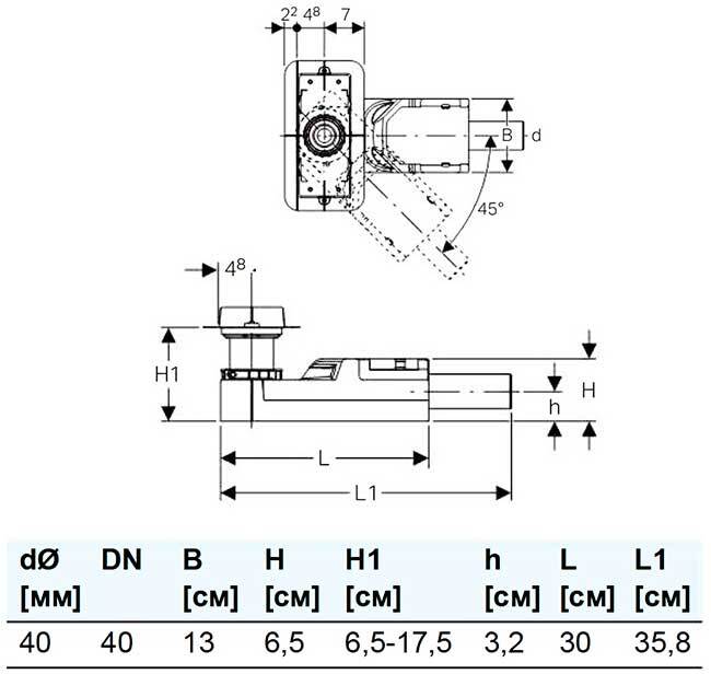 Корпус душевого канала Geberit CleanLine монтажная высота от 65 мм 154.152.00.1