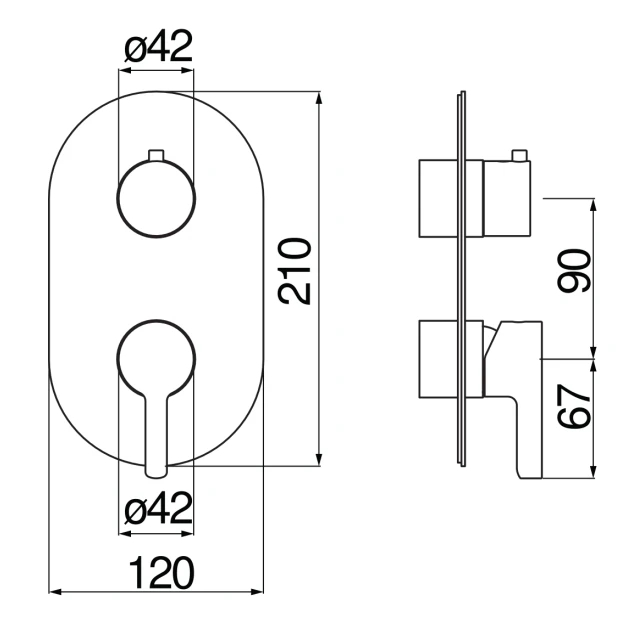 Смеситель для ванны Webert LIRA (внешняя часть) WE81102/LRCR