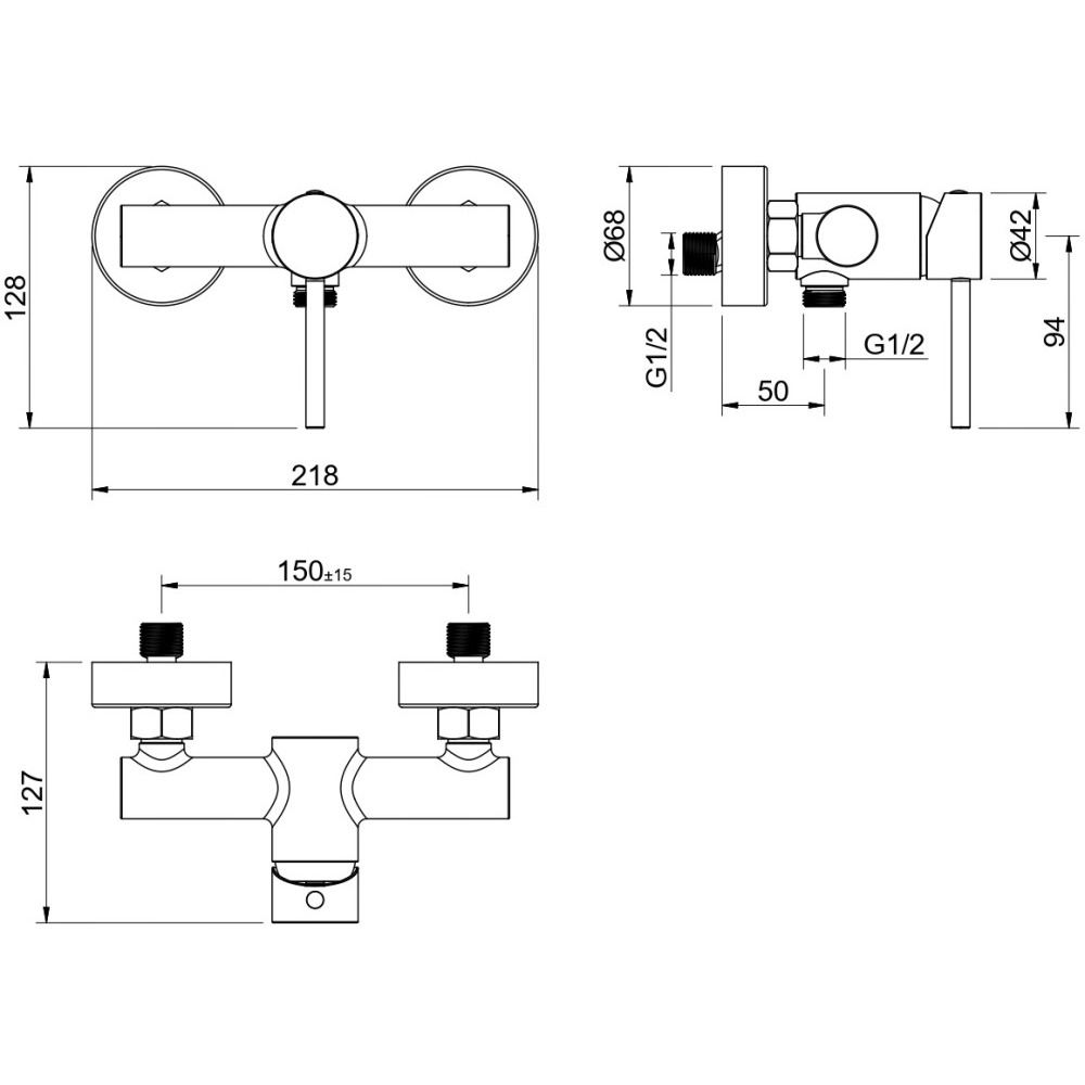 Смеситель для душа Aquanet Европа шлифованное золото AQ1360BG