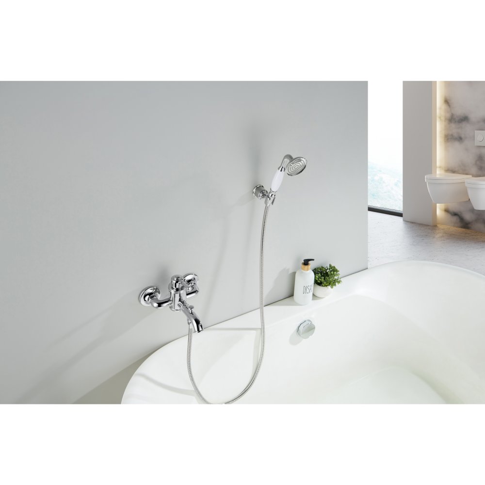 Смеситель для ванны Aquanet Классик с душевым набором AQ1549CR