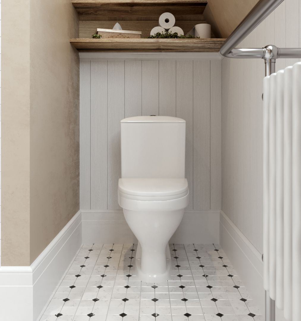 Унитаз-компакт Sanita Вест белый сиденье полипропилен косой выпуск 1.P201.8.S00.00B.F