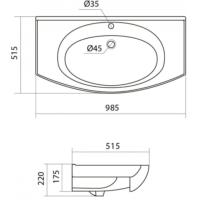 Умывальник Santek Энигма 100 см 1.WH20.7.777