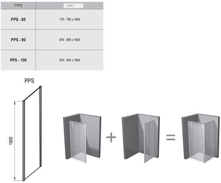 Душевая стенка Ravak Pivot PPS-90 сатин профиль стекло транспарент 90G70U00Z1