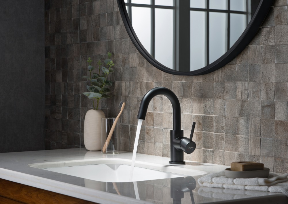 Смеситель для раковины Aquanet Europa без донного клапана матовый черный AQ1307MB