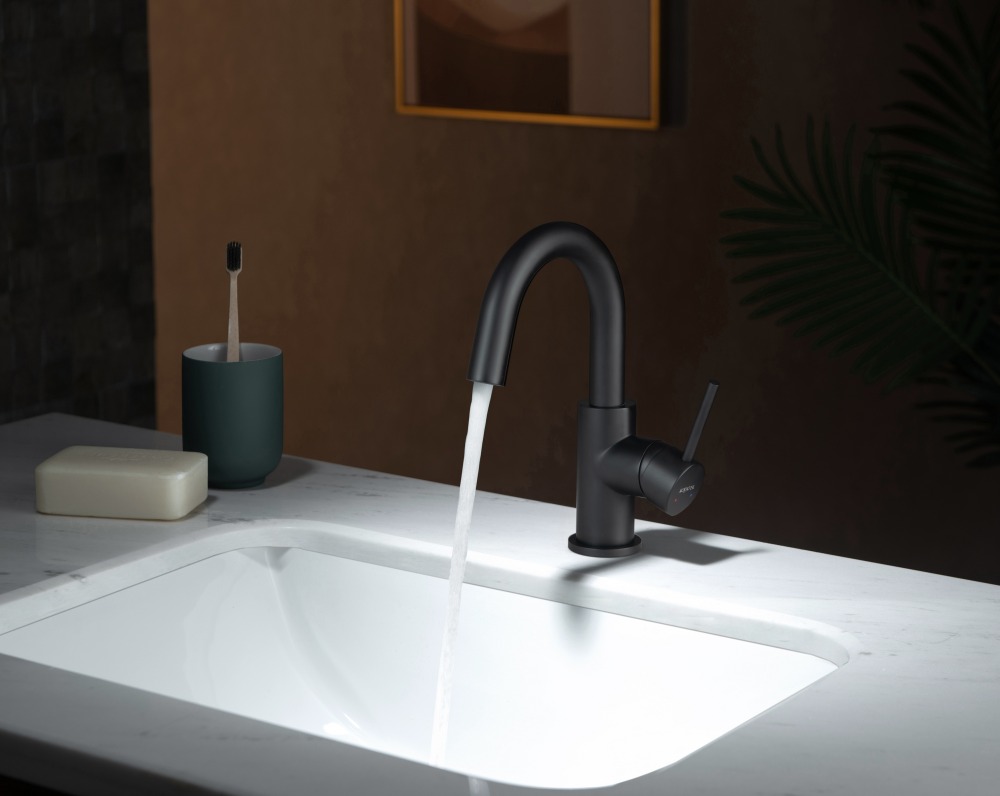 Смеситель для раковины Aquanet Europa без донного клапана матовый черный AQ1307MB