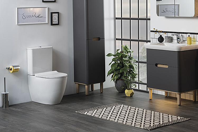 Унитаз напольный безободковый VitrA Sento Rim-ex Open-Back с тонким сиденьем микролифт 9830B003-7204