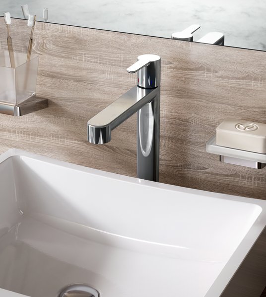 Смеситель для умывальника RAVAK Puri PU 015.00 высокий без донного клапана X070114