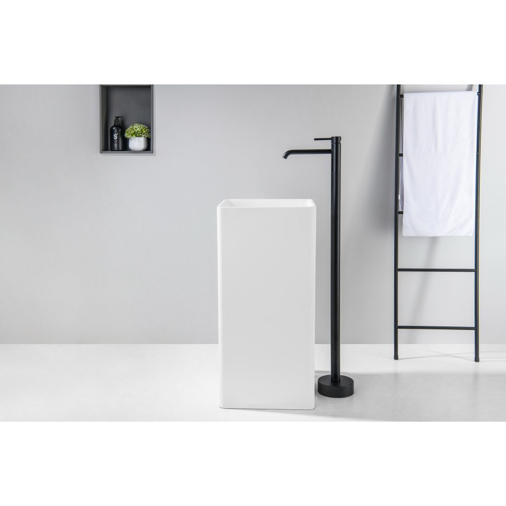 Смеситель для раковины напольный Aquanet Europa матовый черный AQ1309MB