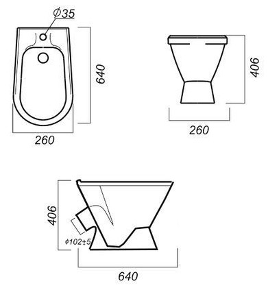 Биде напольное Sanita Самарское S1 белое BD.FS/Samarsky/C/WHT.G/S1