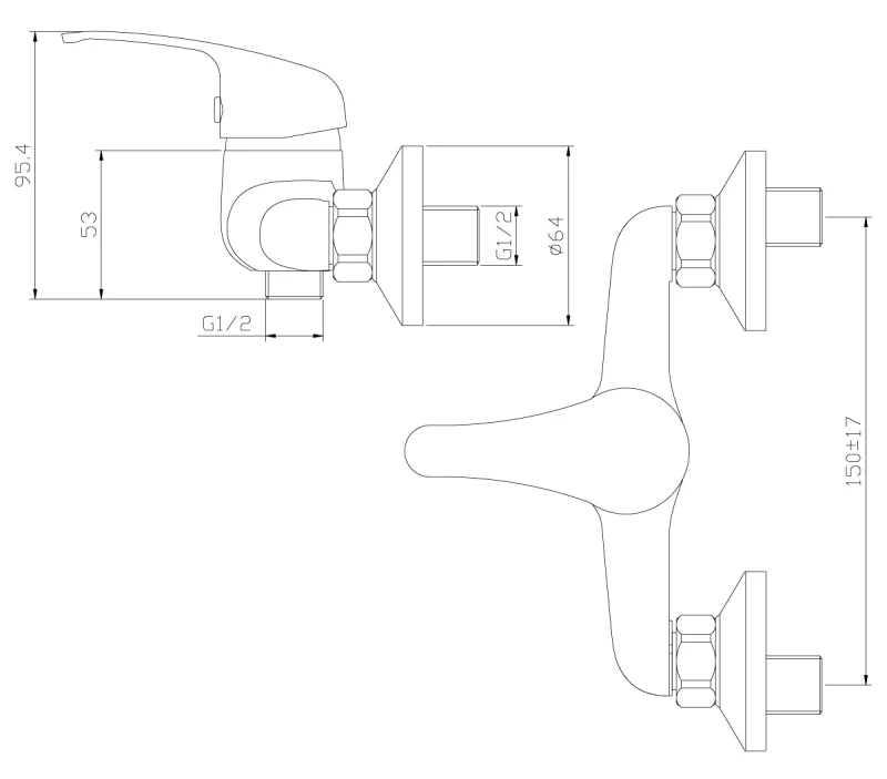 Смеситель для душа Rossinka Silvermix Y35-41 хром Y35-41