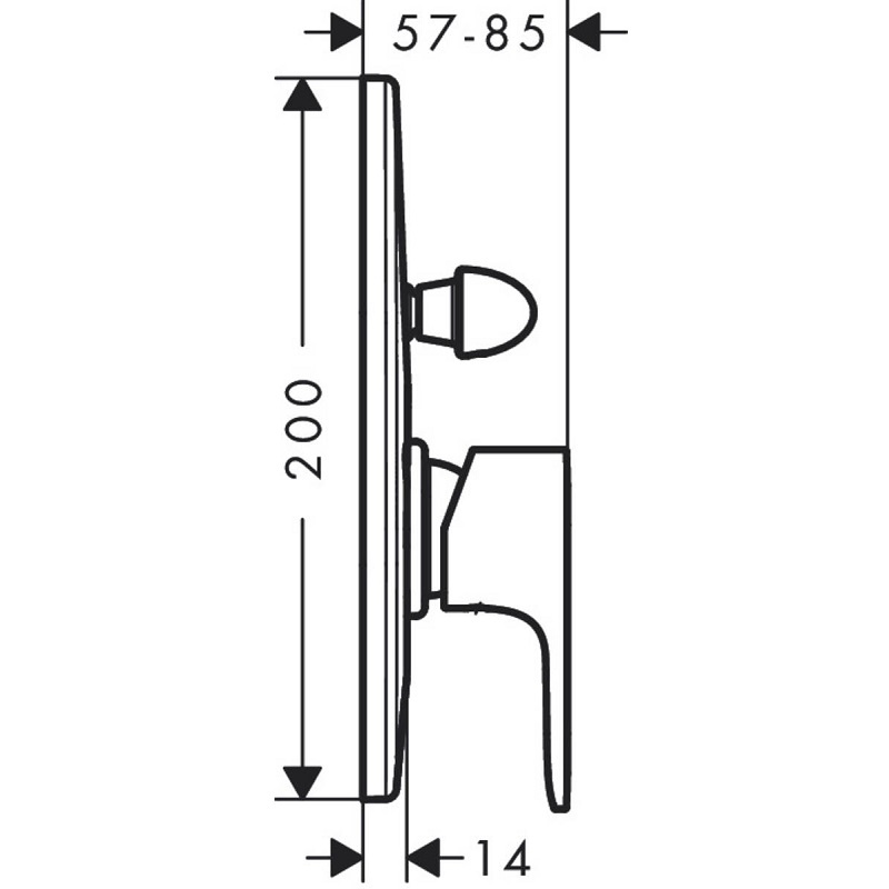 Смеситель для ванны hansgrohe Rebris S внешняя часть матовый черный 72449670