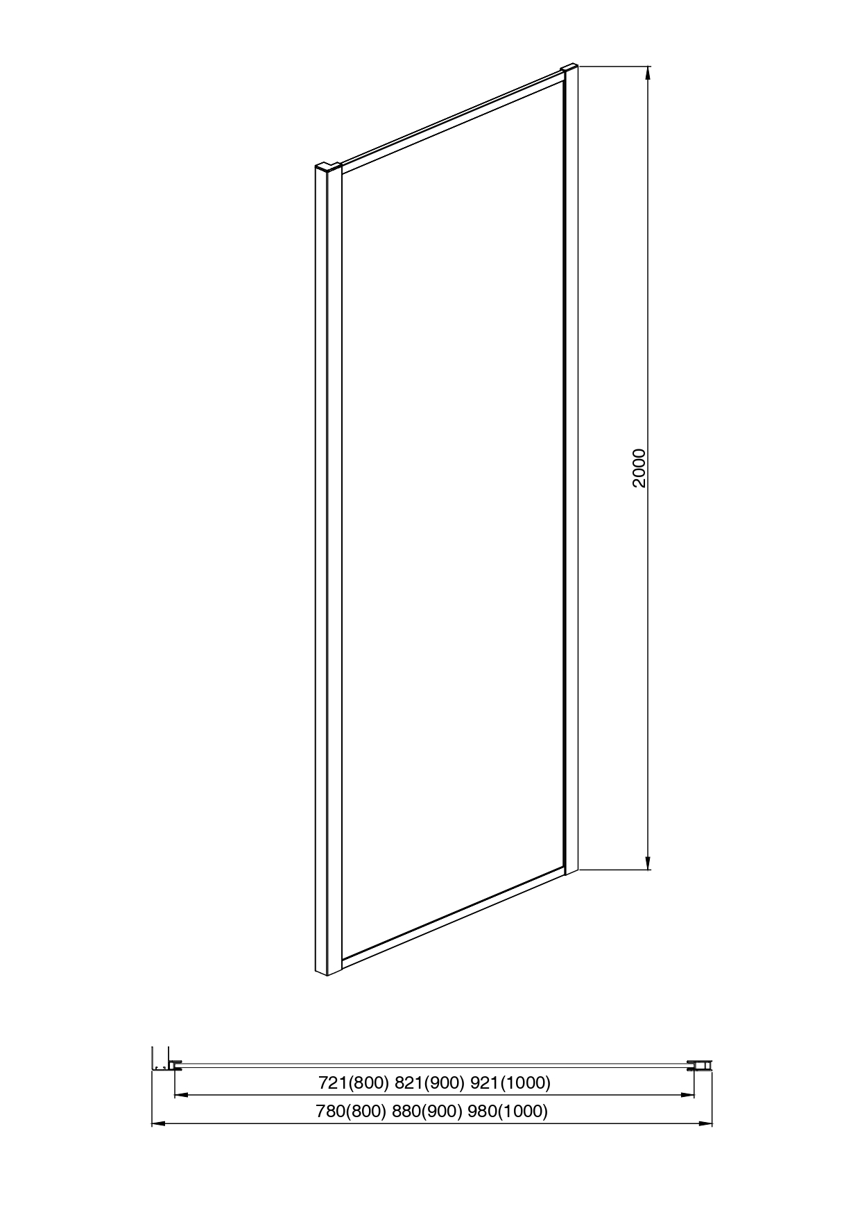 Душевая стенка Aquanet Aria неподвижная 900x2000 мм хром прозрачное стекло AQ ARI WA 09020CH