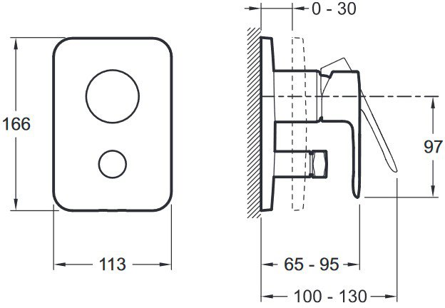 Смеситель для ванны Jacob Delafon July внешняя часть E98714-CP