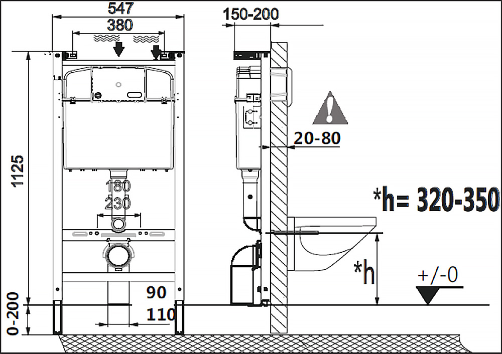 Комплект 4 в 1 VitrA PRO: унитаз подвесной Rimless, инсталляция, сиденье Slim, панель белая Z.RU93.0.761.6