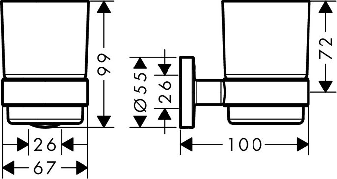 Стакан с держателем Hansgrohe Logis Universal 41718000