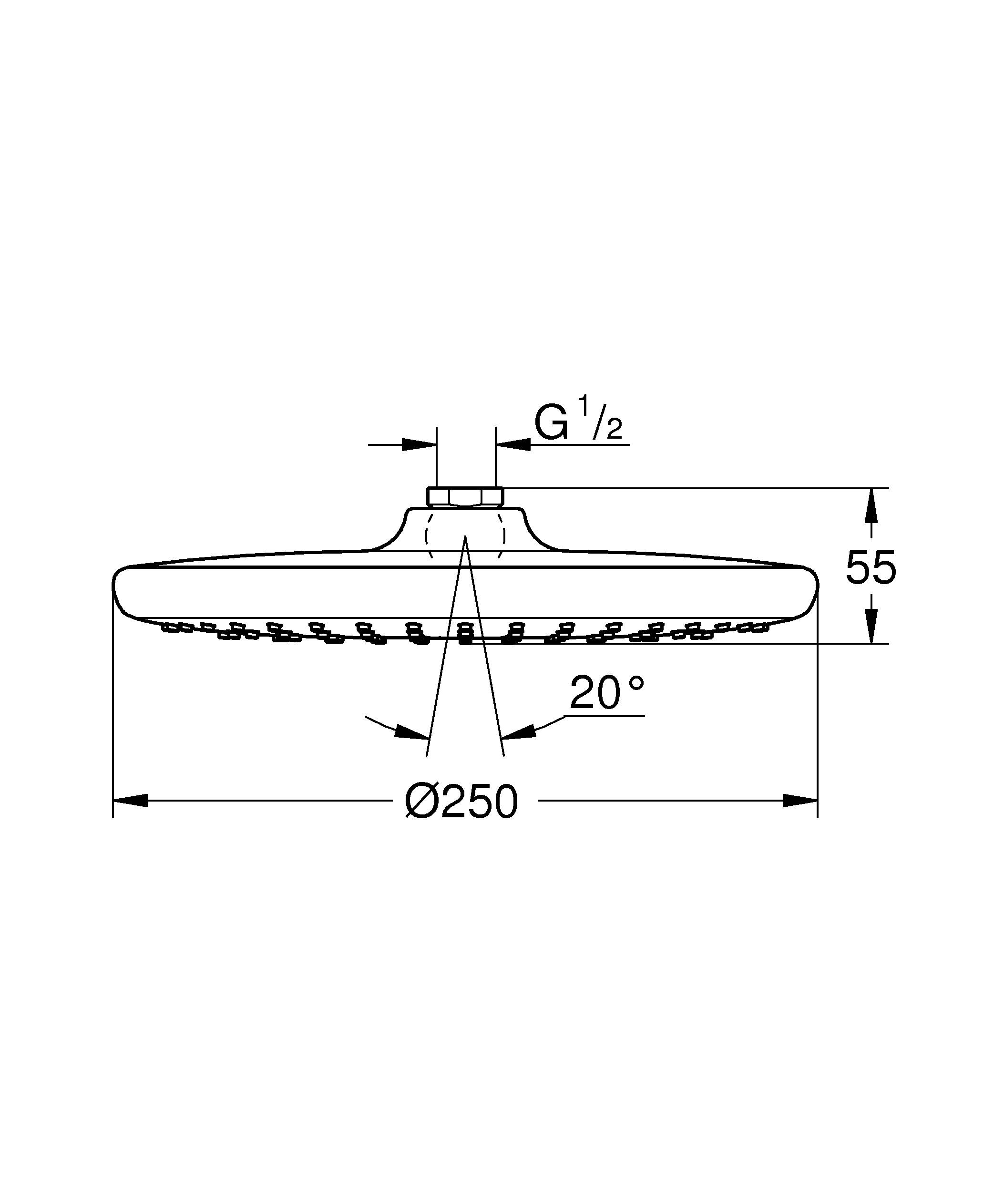 Верхний душ GROHE Tempesta 250 круглый хром/белый 26666000
