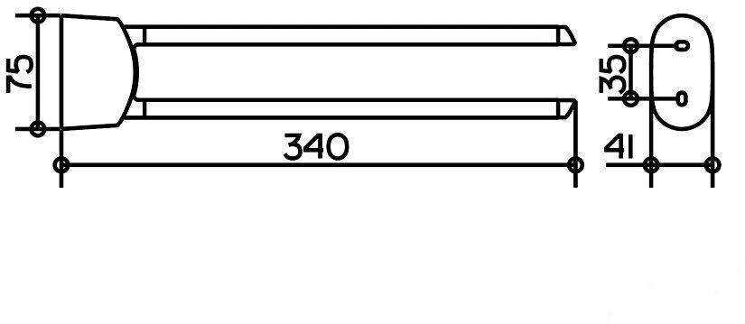 Полотенцедержатель поворотный Keuco Elegance 340 мм хром 11620010000