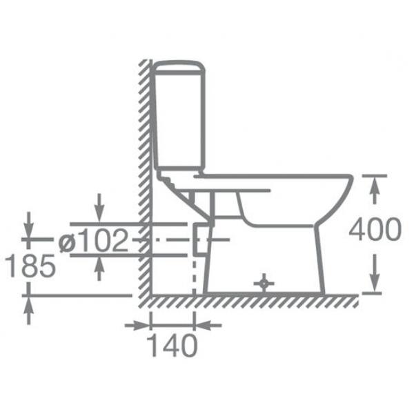 Унитаз-компакт Roca ACCESS горизонтальный выпуск с сиденьем SoftClose 34P23800Y