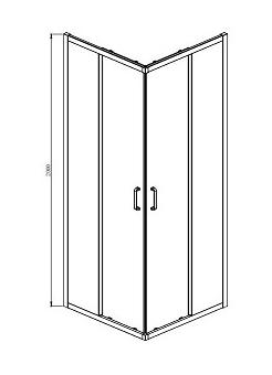 Душевой уголок Aquanet ARI KV 08020BL 800x800x2000 мм квадратный черный/прозрачное стекло AQ ARI KV 08020BL