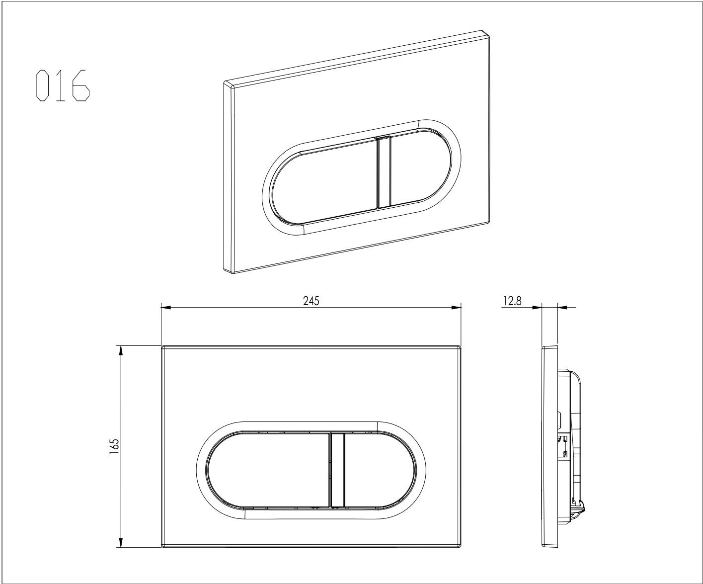 Панель смыва Kordi KDI-0000042 белый глянец прямоугольные кнопки KDI-0000042