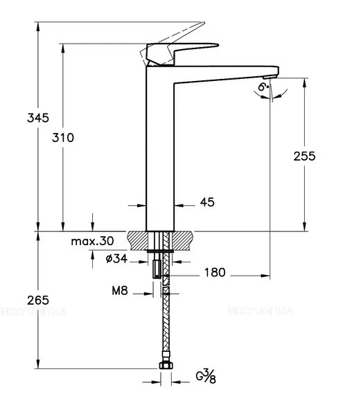 Смеситель для раковины-чаши VitrA Root Square хром A42733EXP