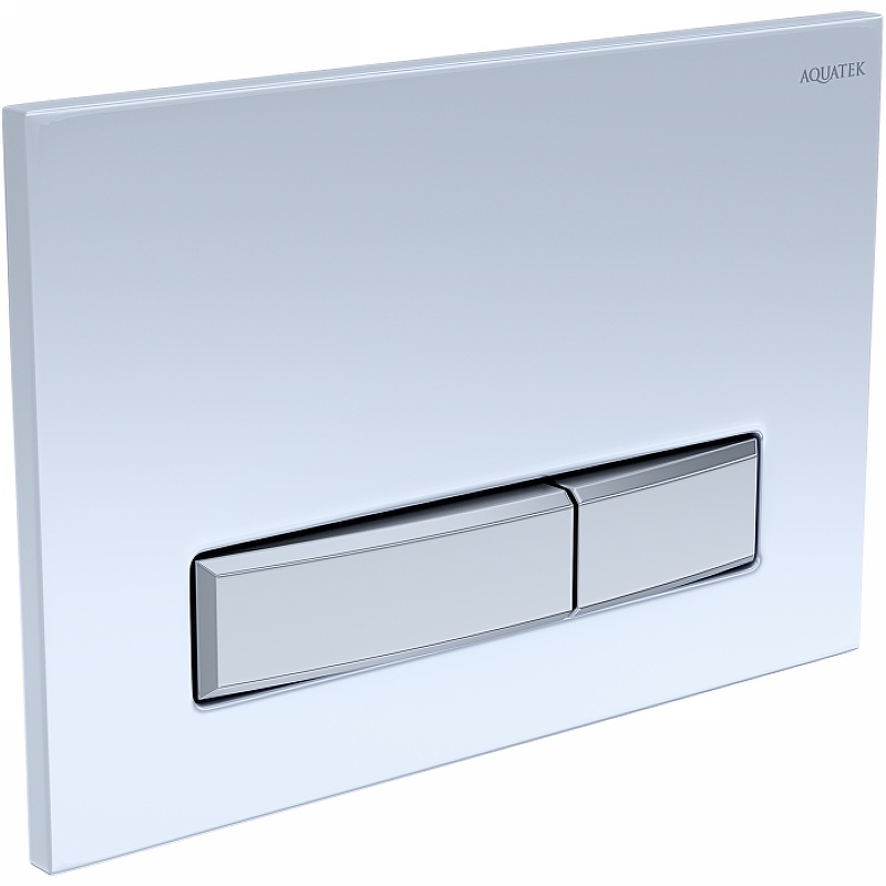 Панель смыва KDI Slim 009A-2 белая глянец прямоугольная клавиша хром KDI-0000030