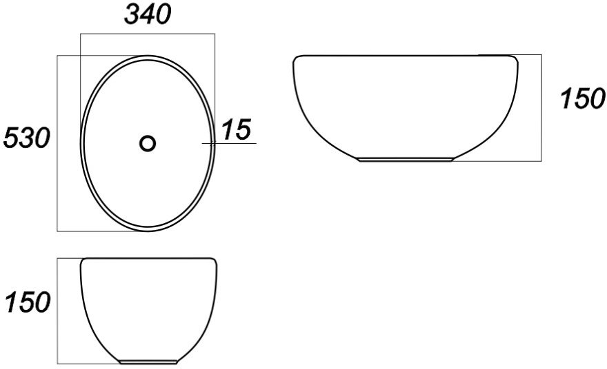 Умывальник накладной Salini Ringo 53 см Белый WB.CT/Ringo/53-N/WHT.G/S1