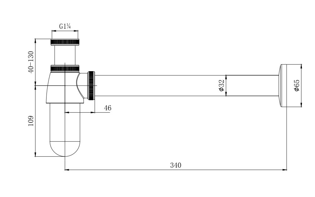 Сифон для раковины Aquatek матовый черный AQ6011MB
