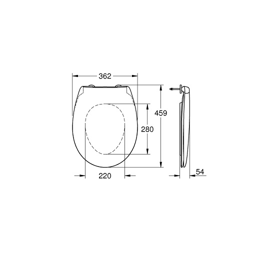 Сиденье для унитаза GROHE Bau Ceramic с микролифтом 39493000