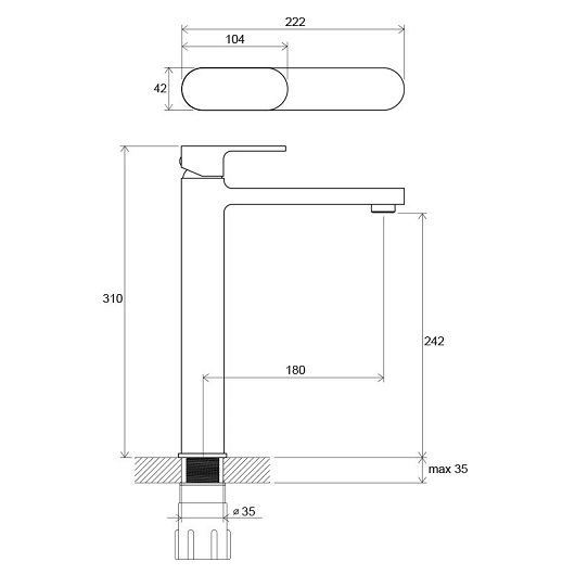 Смеситель для умывальника RAVAK Chrome CR 015.00 высокий X070100