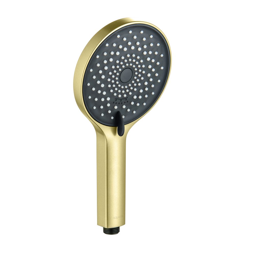 Смеситель для ванны Aquanet Лугано с душевым гарнитуром 3jet шлифованное золото AQ1748BG