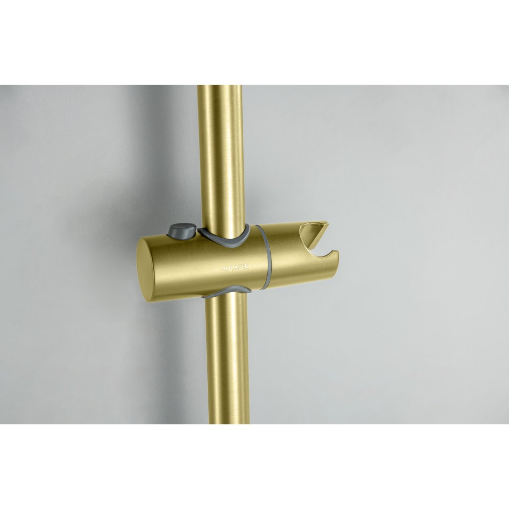 Смеситель для ванны Aquanet Лугано с душевым гарнитуром 3jet шлифованное золото AQ1748BG