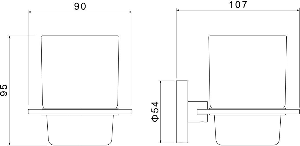 Стакан с держателем Aquanet Оберон матовый черный AQ4204MB
