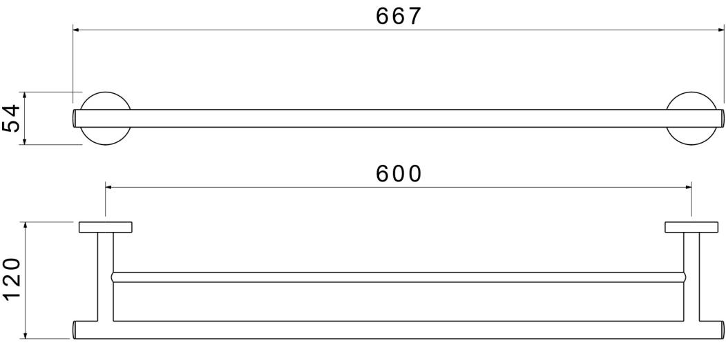 Полотенцедержатель двойной Aquanet Оберон 600 мм матовый черный AQ4230MB