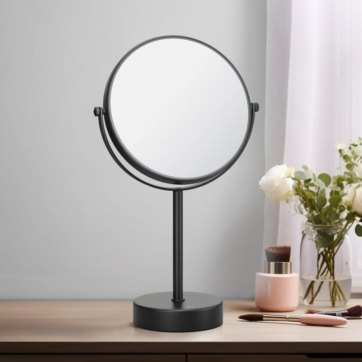 Зеркало косметическое настольное Aquanet 5x увеличение матовый черный AQ4914MB