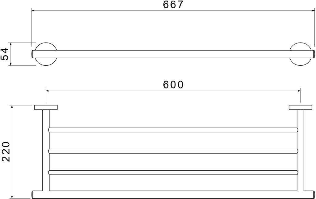 Полка для полотенец Aquanet Оберон матовый черный AQ4222MB