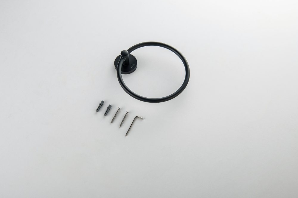 Полотенцедержатель-кольцо Aquatek Оберон матовый черный AQ4212MB