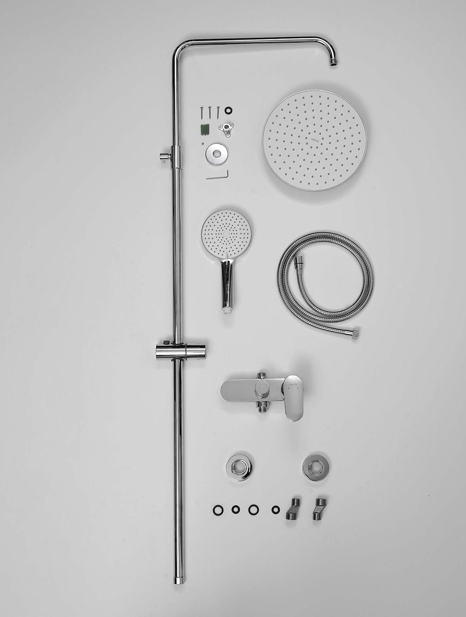 Душевая система со смесителем для душа Aquatek Ника 250 мм хром AQ2860CR