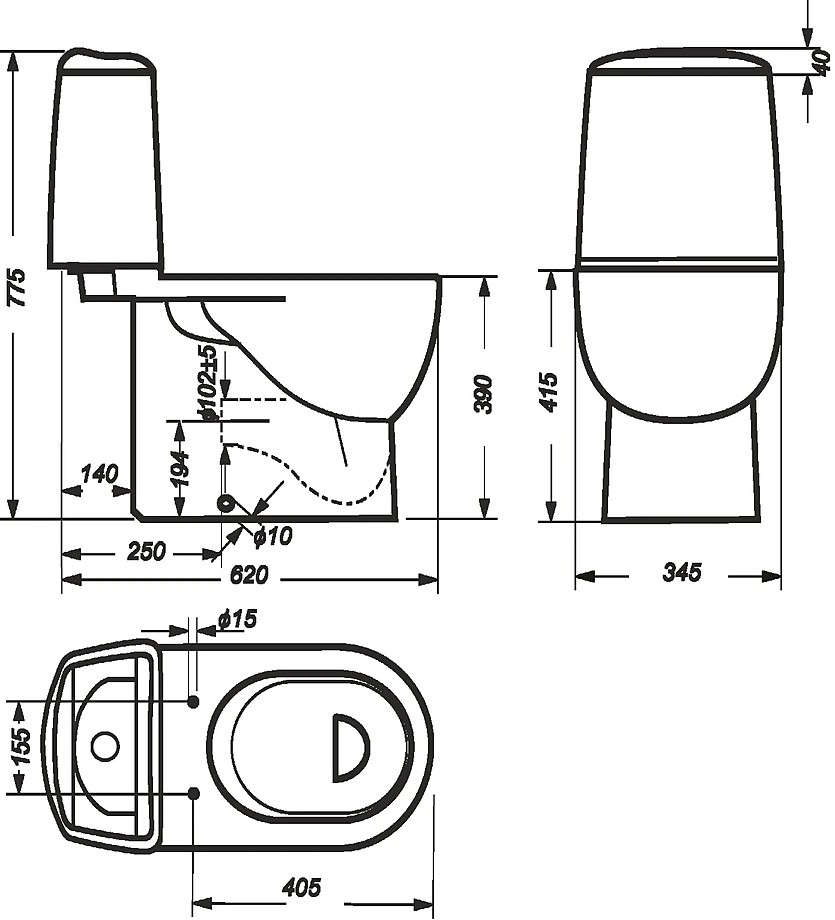 Унитаз-компакт Sanita Luxe Best Comfort Белый WC.CC/Best/2-DM/WHT.G/S1