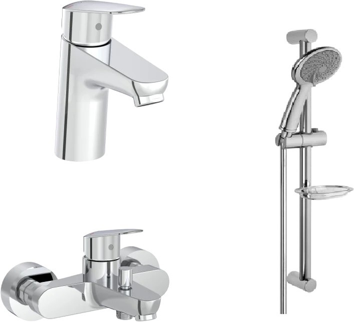 Набор смесителей 3 в 1 VitrA Flow Round (для раковины, для ванны, душевой гарнитур) A42302EXP