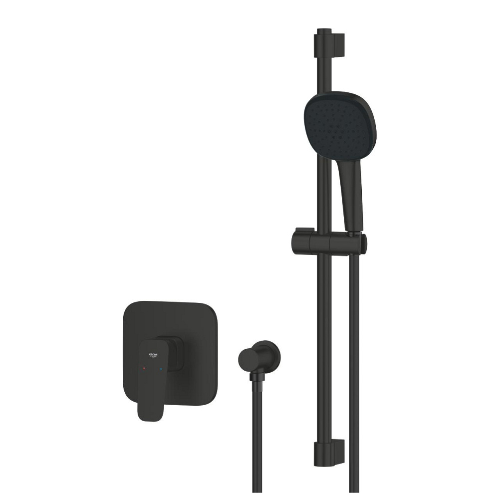 Душевой комплект GROHE CUBEO со смесителем скрытого монтажа и гарнитуром Tempesta Cube 110 матовый черный 1053352430