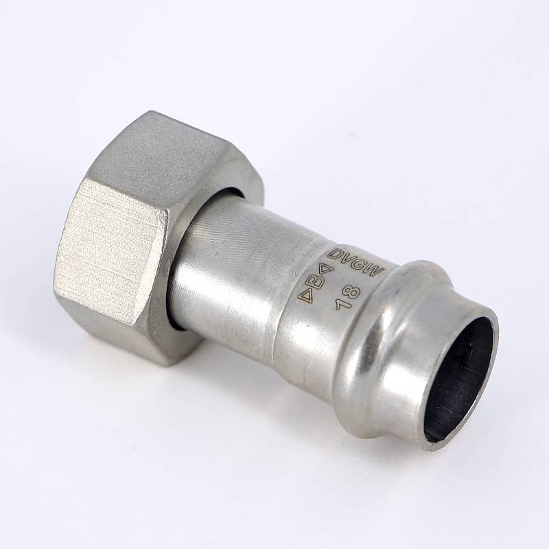 Муфта переходная пресс IBP B-Press Inox с накидной гайкой 18 мм x 3/4 нержавеющая сталь PS43550180600