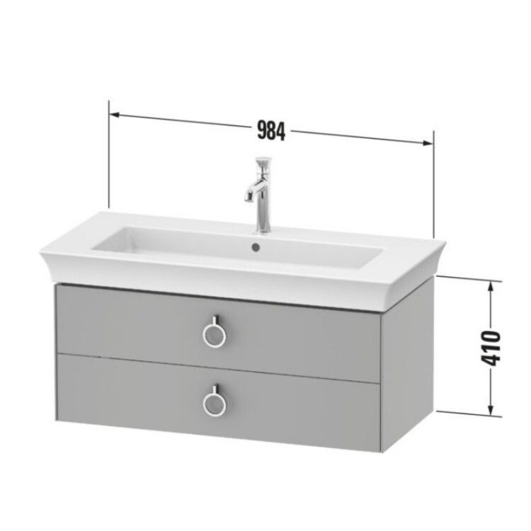 Тумба под раковину Duravit White Tulip 984x458x410 мм подвесная 2 ящика серо-коричневый шелковисто-матовый WT435206060
