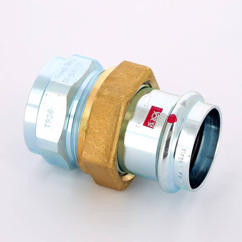 Муфта пресс с накидной гайкой Viega Prestabo 42x1 1/2 оцинкованная сталь 643508